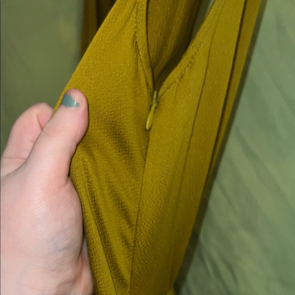 French Connection deep mustard midi Women's Dress - Picture 6 of 9
